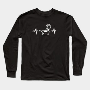 Skunk heartbeat animal ECG design lover Long Sleeve T-Shirt